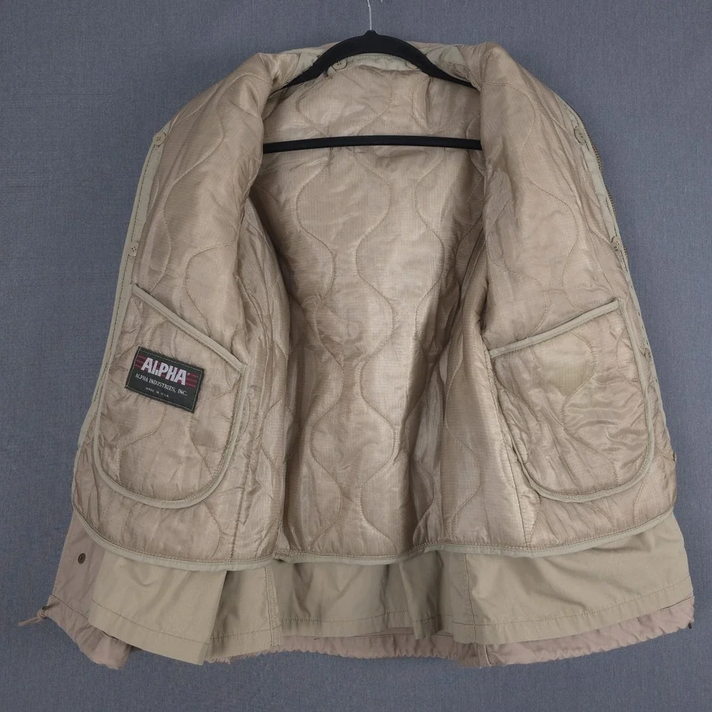Alpha Industries M65 Field Coat Mens Medium Beige Cold Weather with ALS/92 Liner